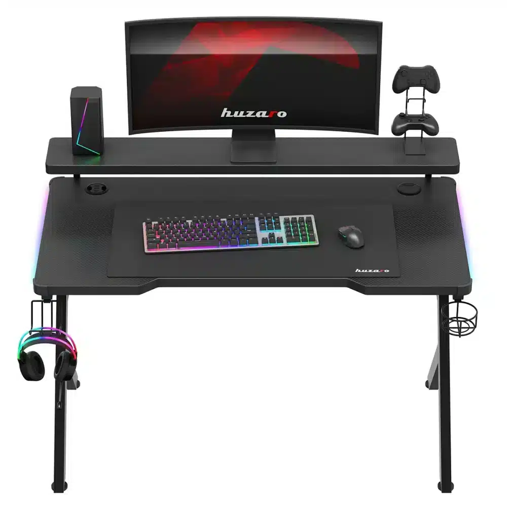 hero5.0 black rgb front accessories Gejmerski sto Huzaro Hero 5.0 RGB