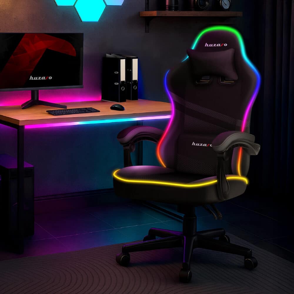 force 4.4 rgb black feature wiz Gejmerska Stolica Huzaro Force 4.4 RGB Crna