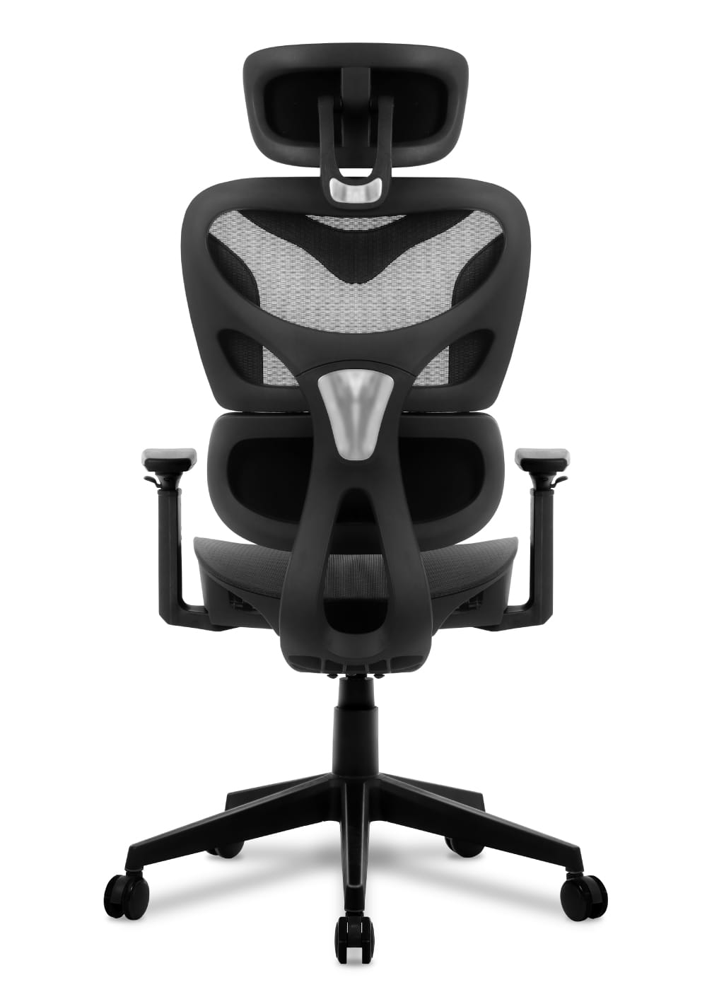 Huzaro Combat 8.0 bela stolica – zadnja strana sa S-okvirom i prozračnom mrežom