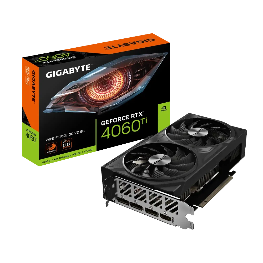 125025 Graficka karta Gigabyte GeForce RTX 4060 Ti WINDFORCE OC V2 GDDR6 8GB 128 bit 2xDP/2xHDMI