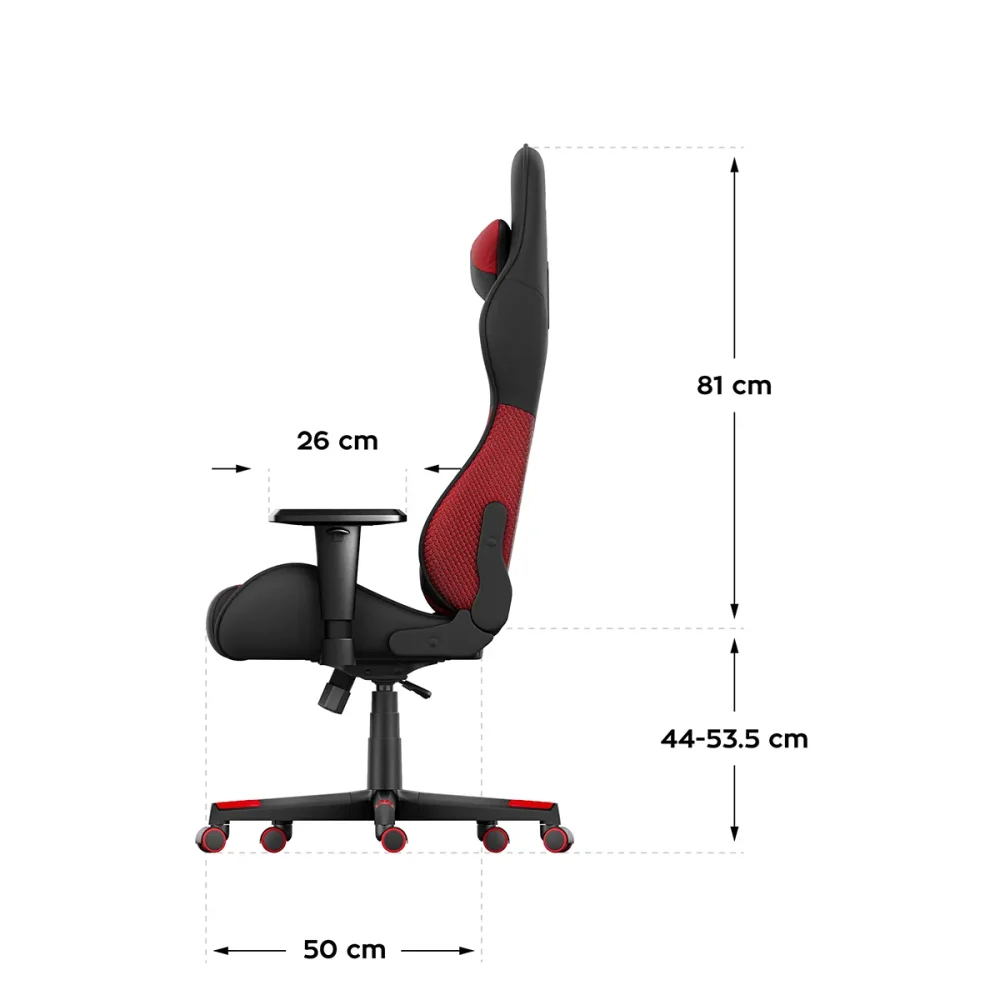 force6.2 red mesh side dimensions kopia Gejmerska stolica Huzaro Force 6.2 Red Mesh