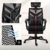 Detalji naslona stolice Huzaro Combat 5.0 crna – mrežasti materijal