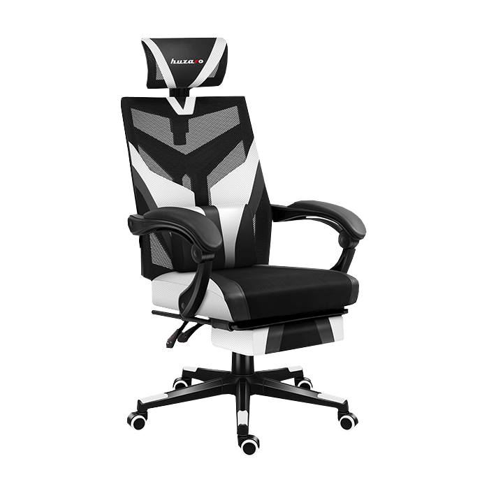 Gaming stolica Huzaro Combat 5.0 White – bočni prednji ugao