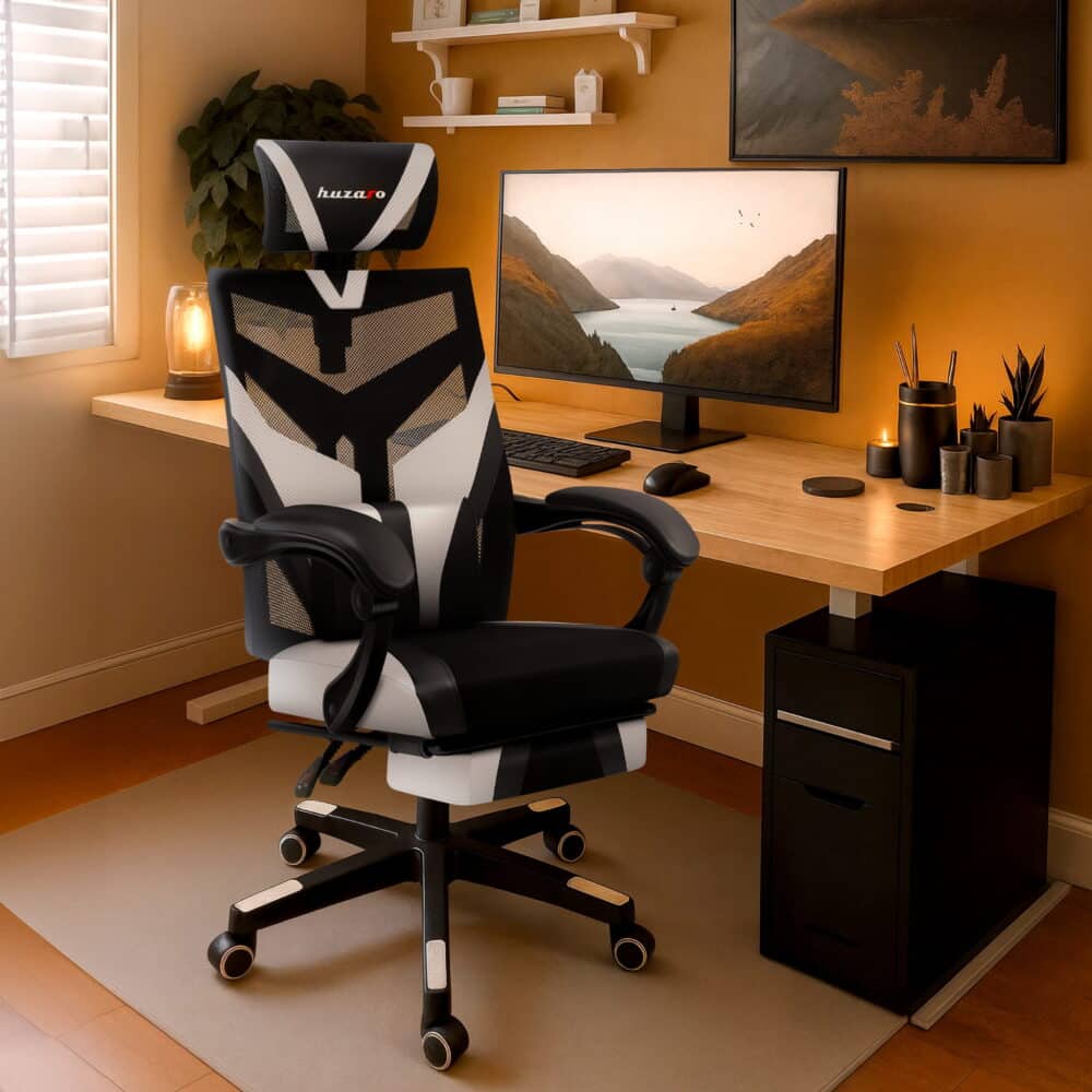 Gaming stolica Huzaro Combat 5.0 White u modernom radnom prostoru