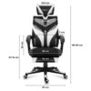 Gaming stolica Huzaro Combat 5.0 White – dimenzije, prednji pogled