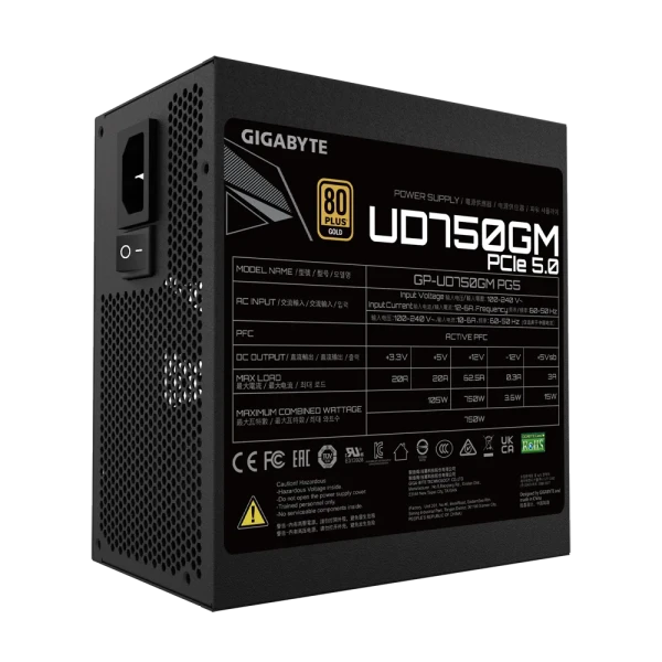 Napajanje 750W Gigabyte GP-UD750GM PG5 Gold modularno