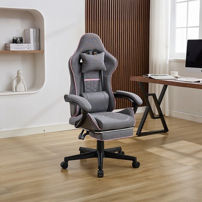 sivo roze soba Gejmerska stolica ePlayGame HC-4095 FABRIC PG sivo roze