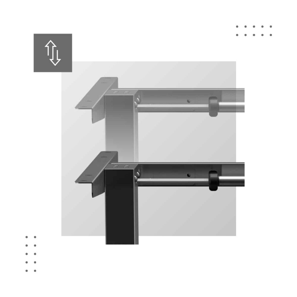 xeno4.1 black feature up down Podesivi sto OBL H1386 - crna konstrukcija