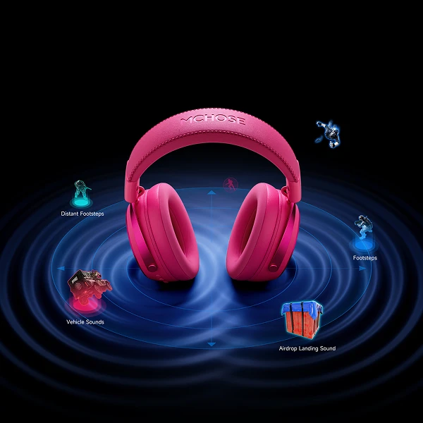 135727 Gaming Bežične gaming slušalice MCHOSE X9 rose red