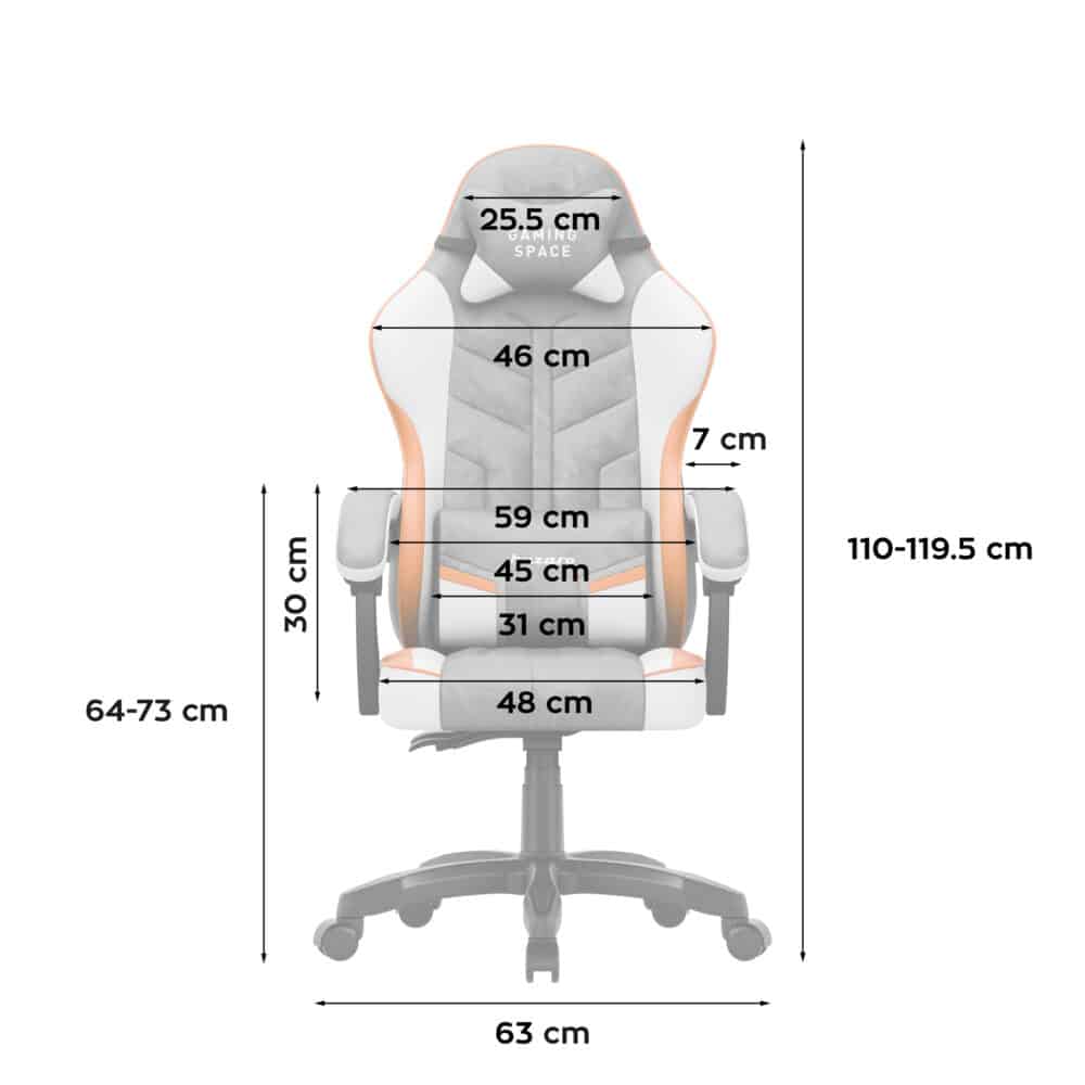 force 2 7 grey front dimensions no bg Gaming stolica Huzaro Force 2.7 Grey