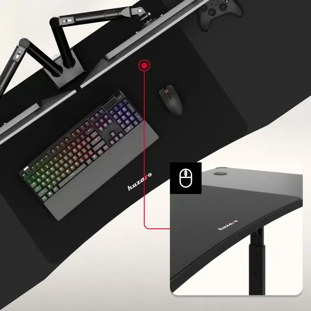 hero4.6 rgb feature mouse pad Gejmerski sto sa podesivom visinom Huzaro Hero 4.6 RGB crni