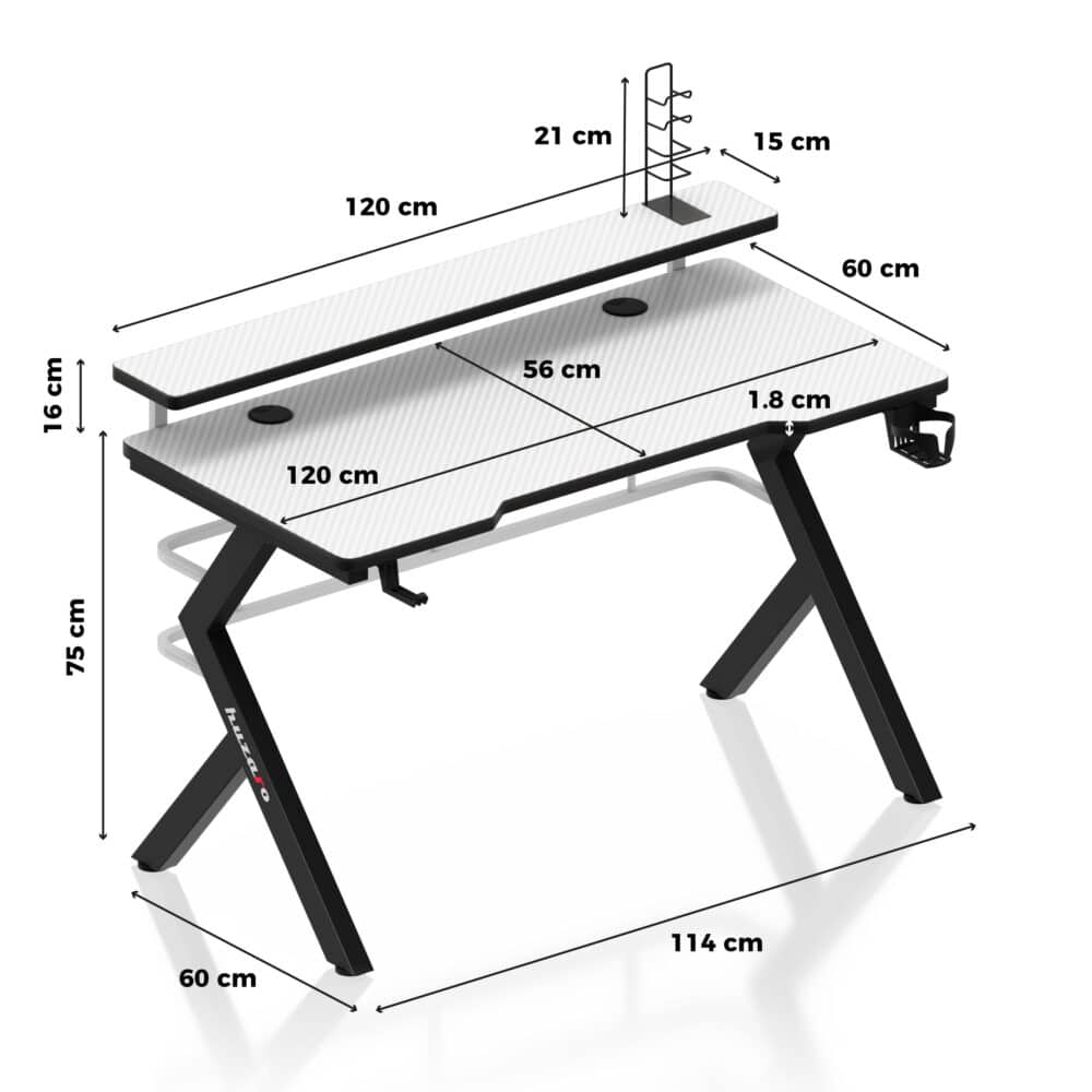 hero5 0 white dimensions2 Gaming sto Huzaro Hero 5.0 white