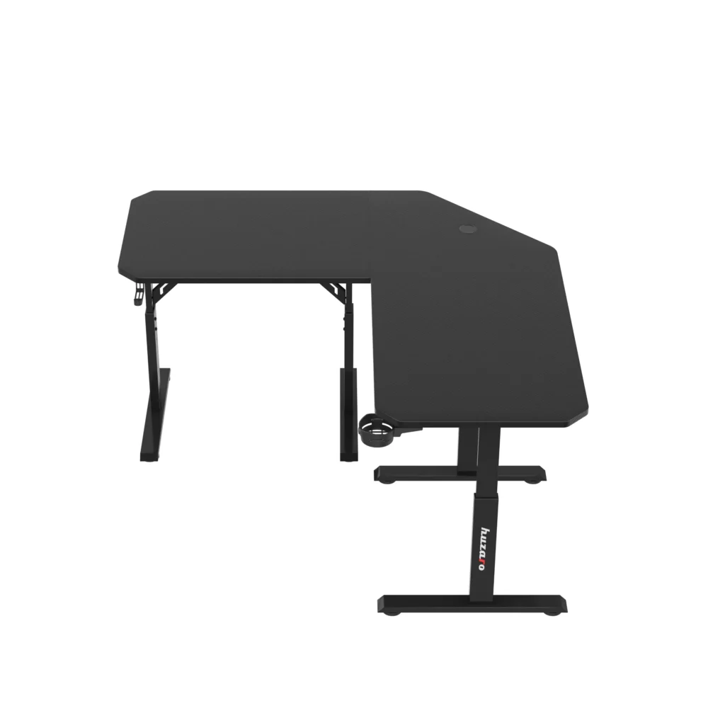 hero7.3 black front2 Ugaoni gejmerski sto sa podesivom visinom Huzaro Hero 7.3 crni