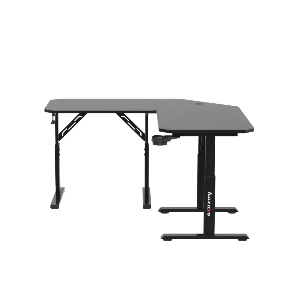 hero7.3 black front3 Ugaoni gejmerski sto sa podesivom visinom Huzaro Hero 7.3 crni