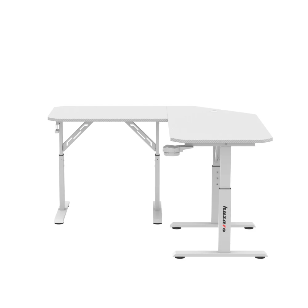 hero7.3 white front3 Ugaoni gejmerski sto sa podesivom visinom Huzaro Hero 7.3 beli