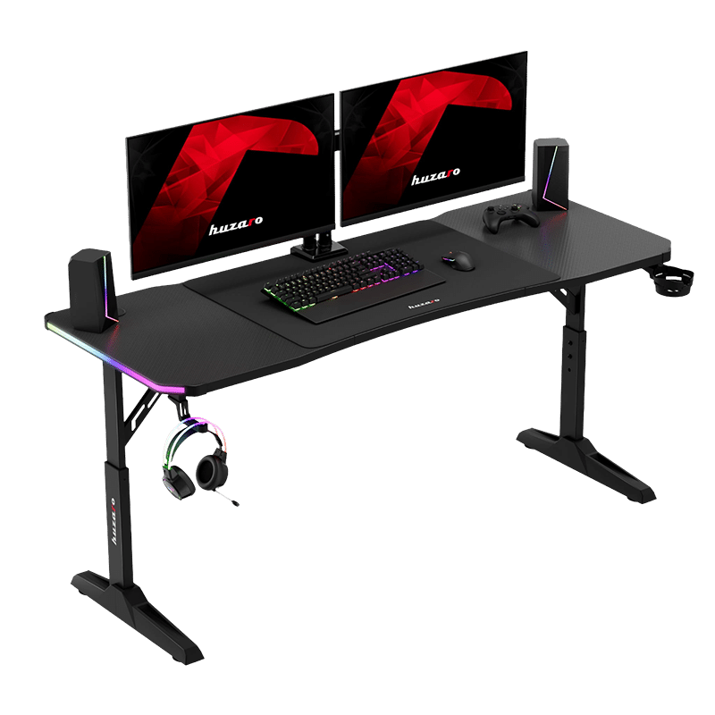 Gejmerski sto sa podesivom visinom Huzaro Hero 4.6 RGB crni