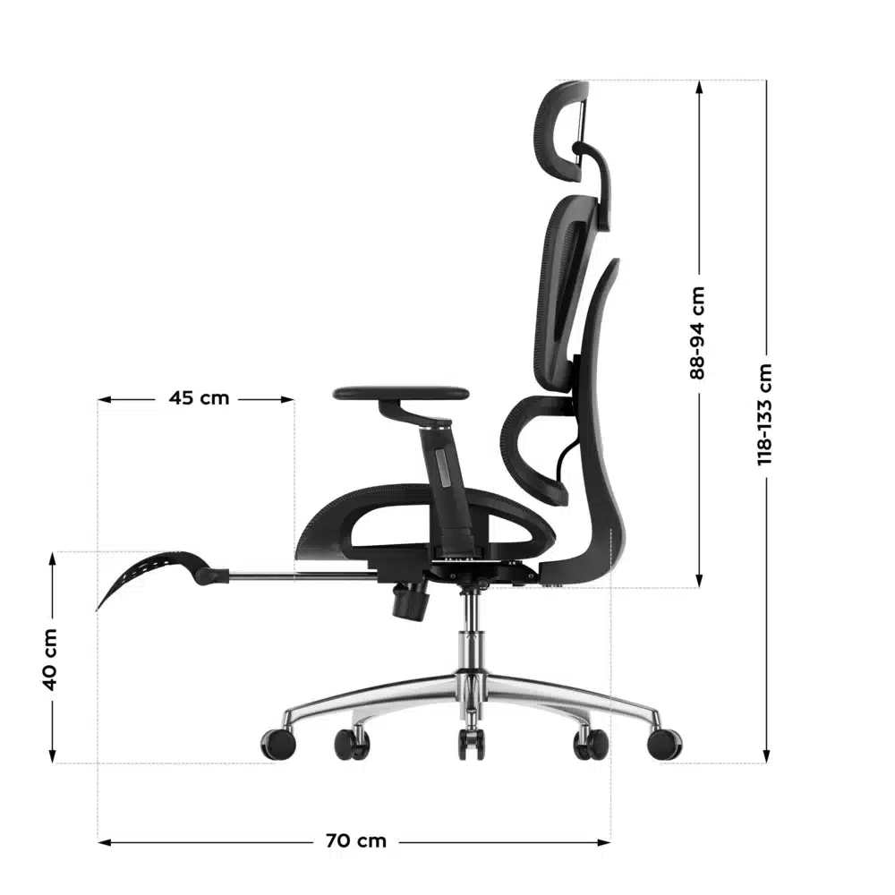 expert 7.9 black dimensions side Kancelarijska stolica Mark Adler Expert 7.9 Crna