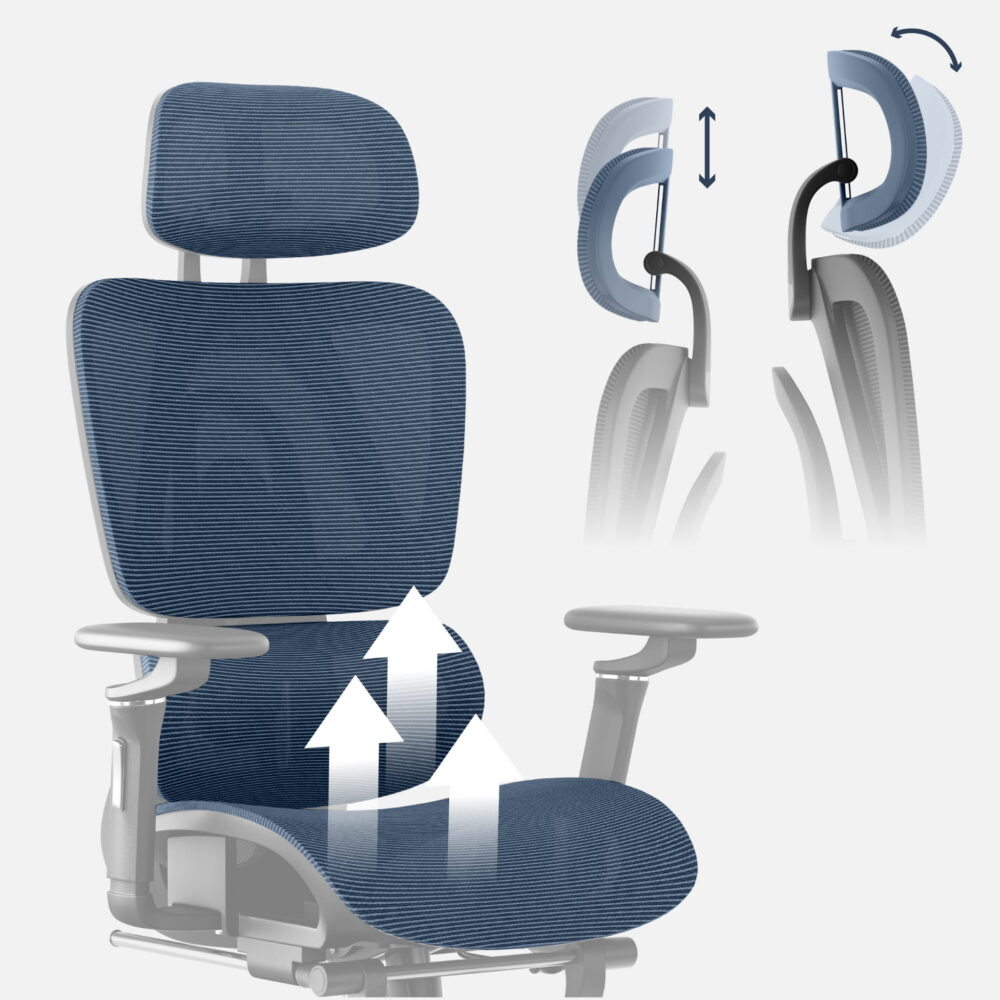 expert 7.9 black headrest mesh Kancelarijska stolica Mark Adler Expert 7.9 Crna