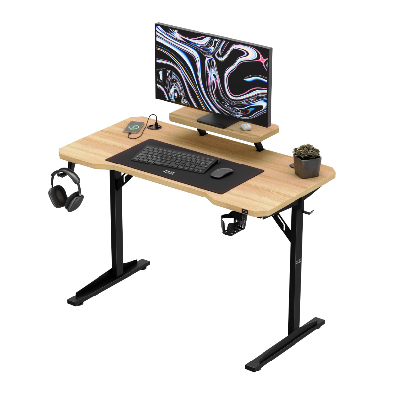 leader5.1 oak bevel left accessories Kancelarijski stoMark Adler Leader 5.1 Hrast sa postoljem za monitor