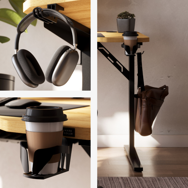 leader5.1 oak feature hook and cup2 Kancelarijski stoMark Adler Leader 5.1 Hrast sa postoljem za monitor