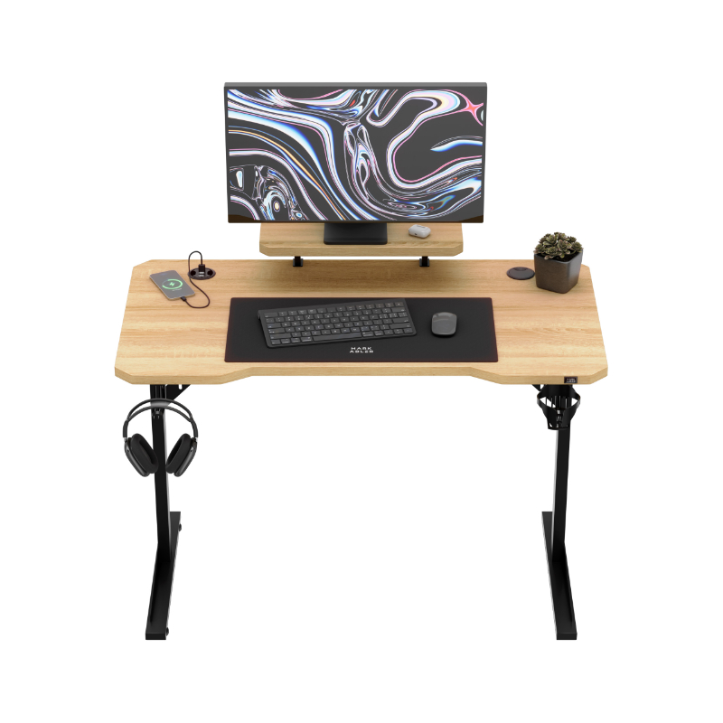 leader5.1 oak front accessories Kancelarijski stoMark Adler Leader 5.1 Hrast sa postoljem za monitor