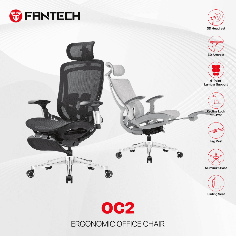 stolica office fantech oc2 ergonomska crna 217817 354337 Kancelarijska Stolica Office Fantech OC2 Ergonomska crna