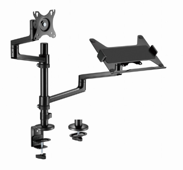 55569 MA-DA-04 Gembird Podesivi stoni drzac za monitor tilt, 17-32 max.8kg + nosac za laptop