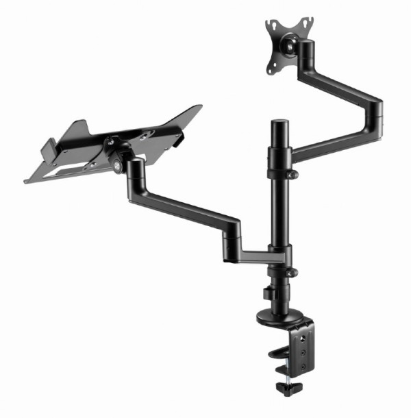 55570 MA-DA-04 Gembird Podesivi stoni drzac za monitor tilt, 17-32 max.8kg + nosac za laptop