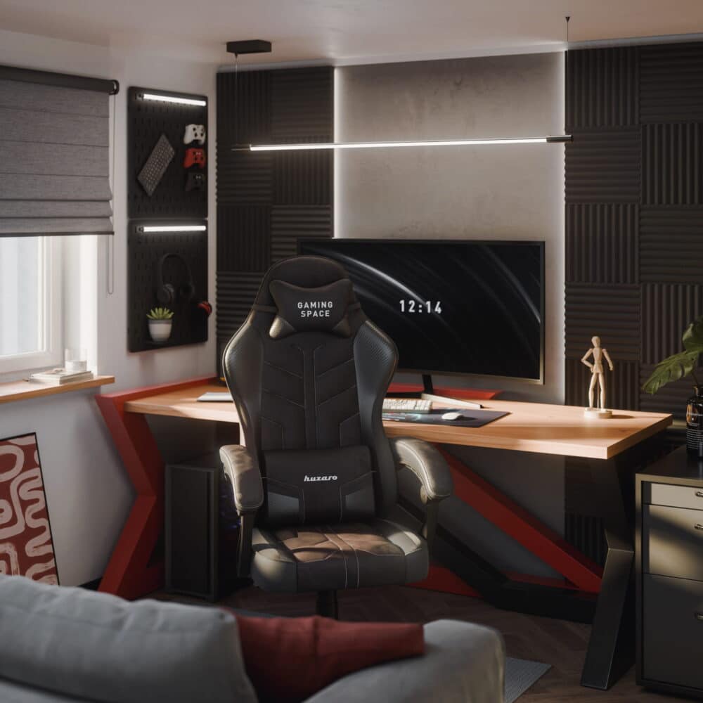 force 2 7 blakc carbon gaming room square Gaming stolica Huzaro Force 2.7 Crna