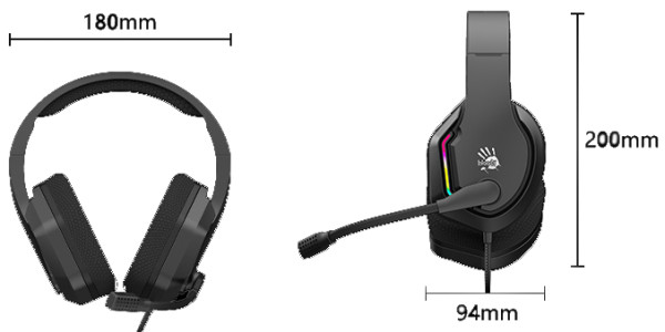 A4-G260 A4Tech Bloody gejmerske slusalice sa mikrofonom, 7.1 SURROUND, 50mm/16ohm, RGB, USB BLACK
