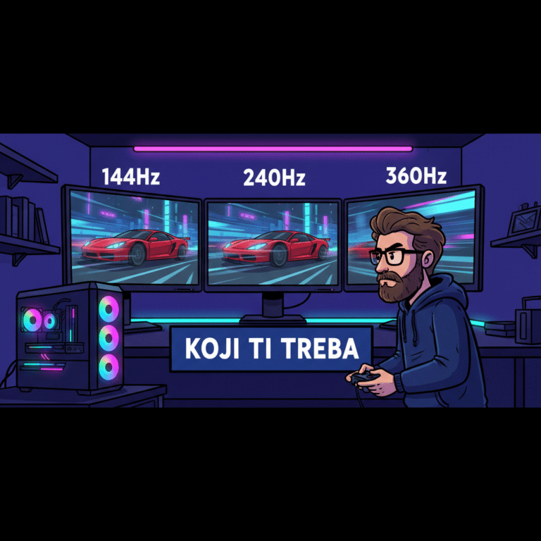 144Hz vs 240Hz vs 360Hz — koji refresh rate ti stvarno treba
