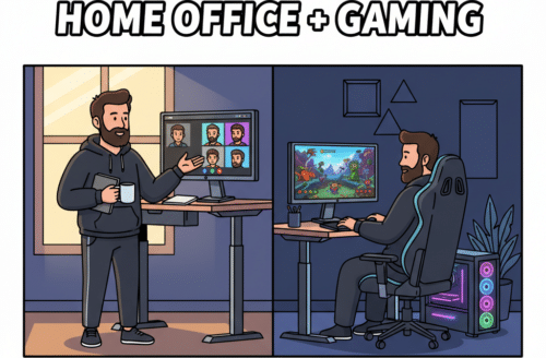 Home office + gaming — standing WFH i sitting gaming mod na istom stolu