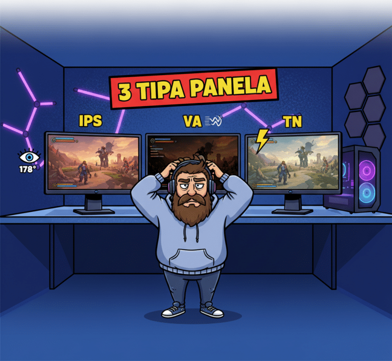 IPS vs TN vs VA — tri tipa panela, tri različita use-case-a
