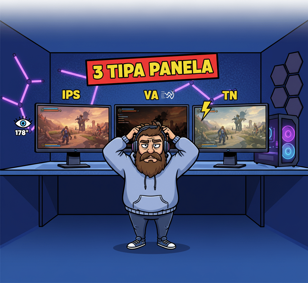 IPS vs TN vs VA — tri tipa panela, tri različita use-case-a