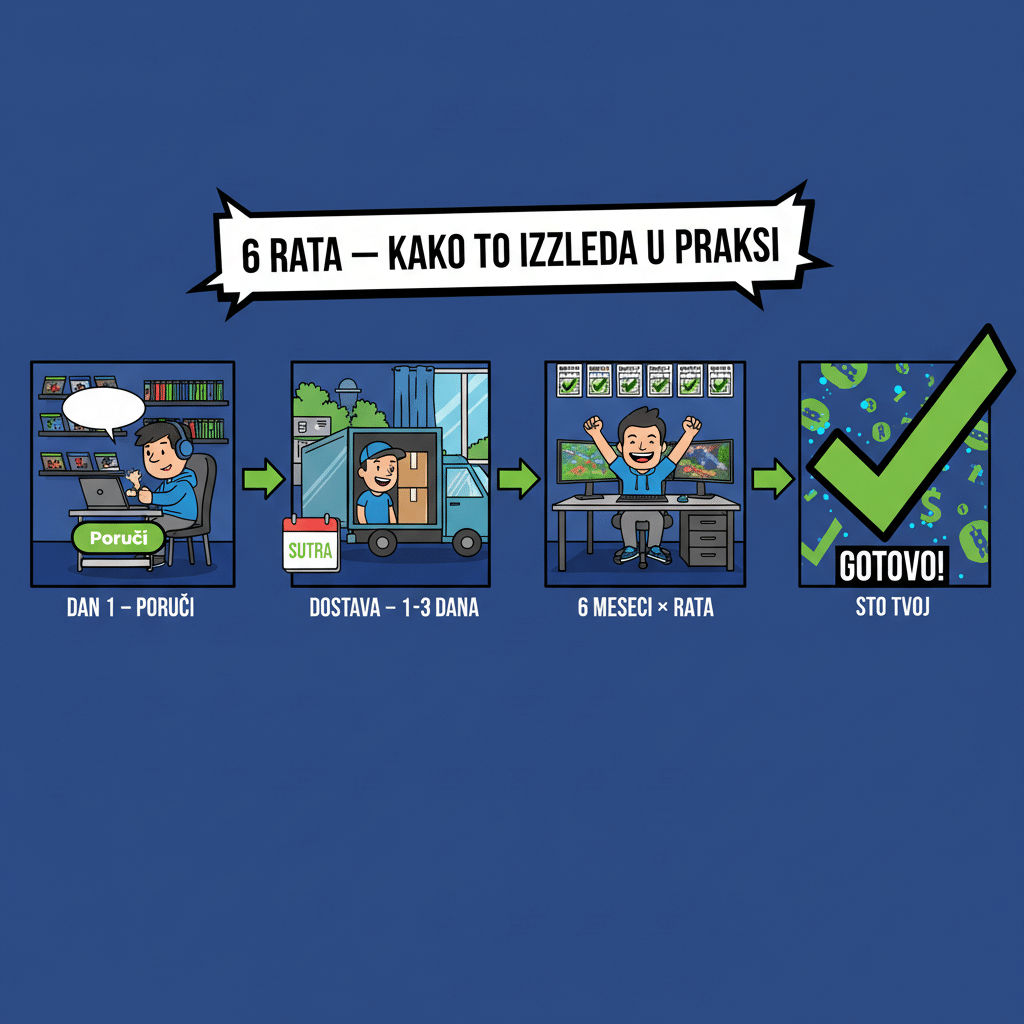 Podesivi sto na 6 rata — timeline procesa korak po korak