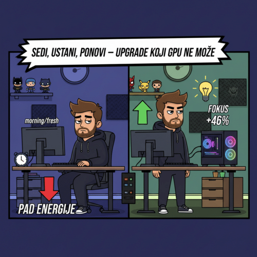 Podesivi radni sto — sedi, ustani, ponovi, upgrade koji GPU ne može da zameni