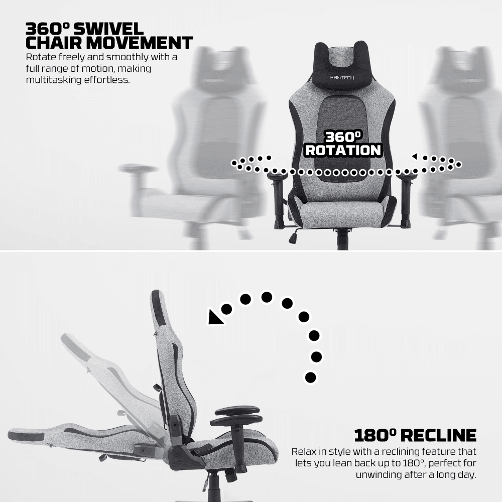 Gaming stolica Fantech GC195 siva — bočni prikaz