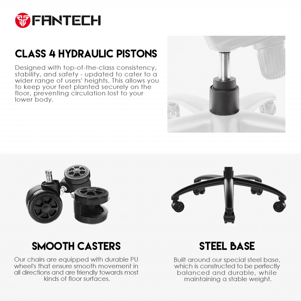 Gaming stolica Fantech Ledare GC-192 crna — detalj naslona za ruke