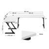 Dimenzije Huzaro Hero 7.0 White stola - 154 cm sirina, 117 cm dubina, 72,5 cm visina