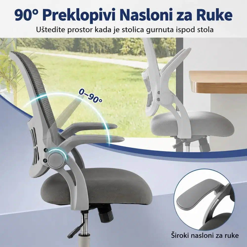 Nuvora stolica preklopivi nasloni za ruke 0-90