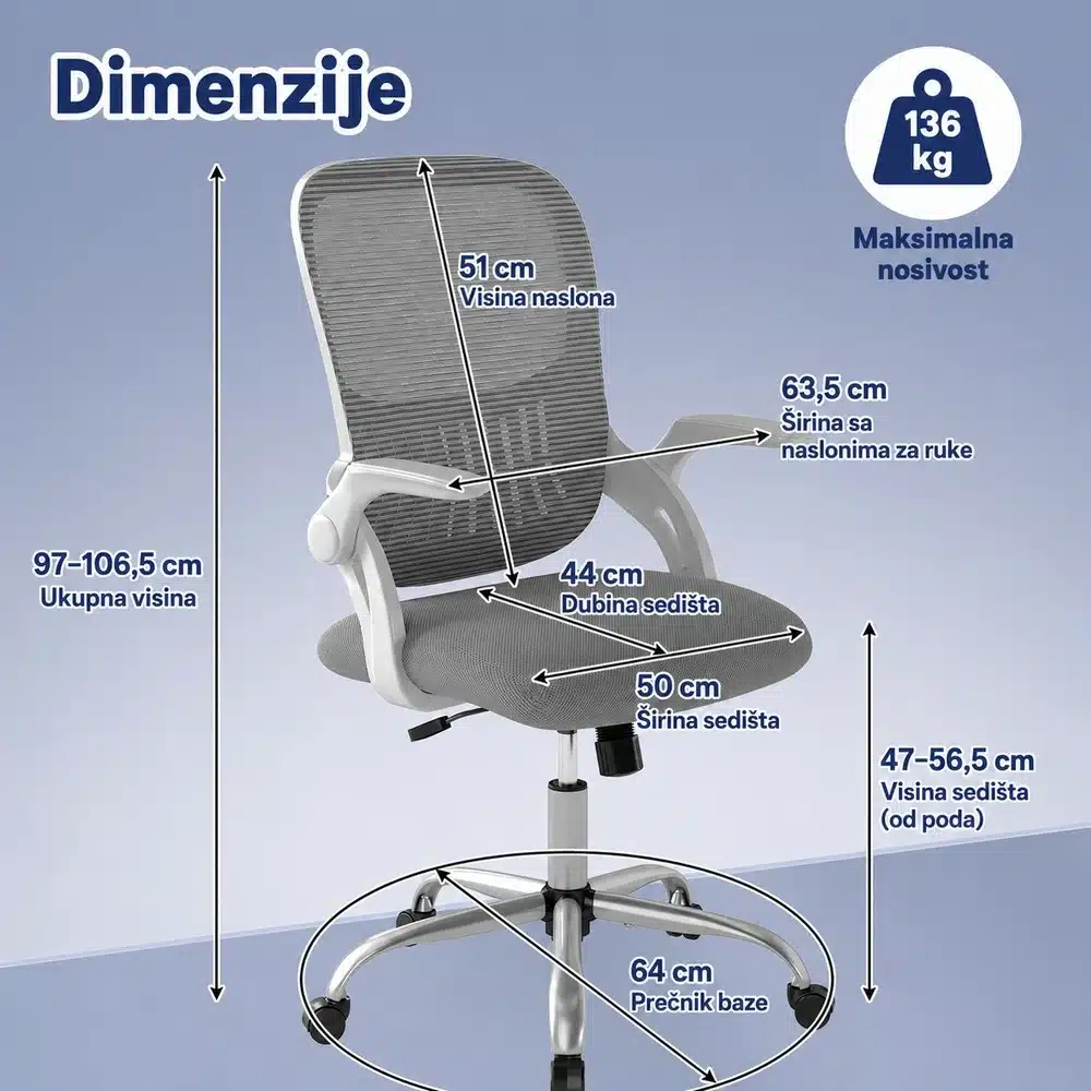Nuvora stolica dimenzije i nosivost 136 kg