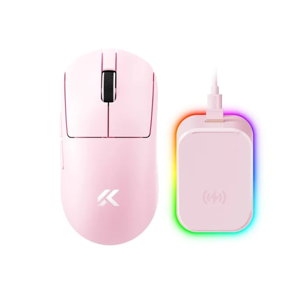 Bežični gaming miš MCHOSE A7 V2 Ultra Plus Pink /PAW 3950/8K Hz/Omron Mechanical