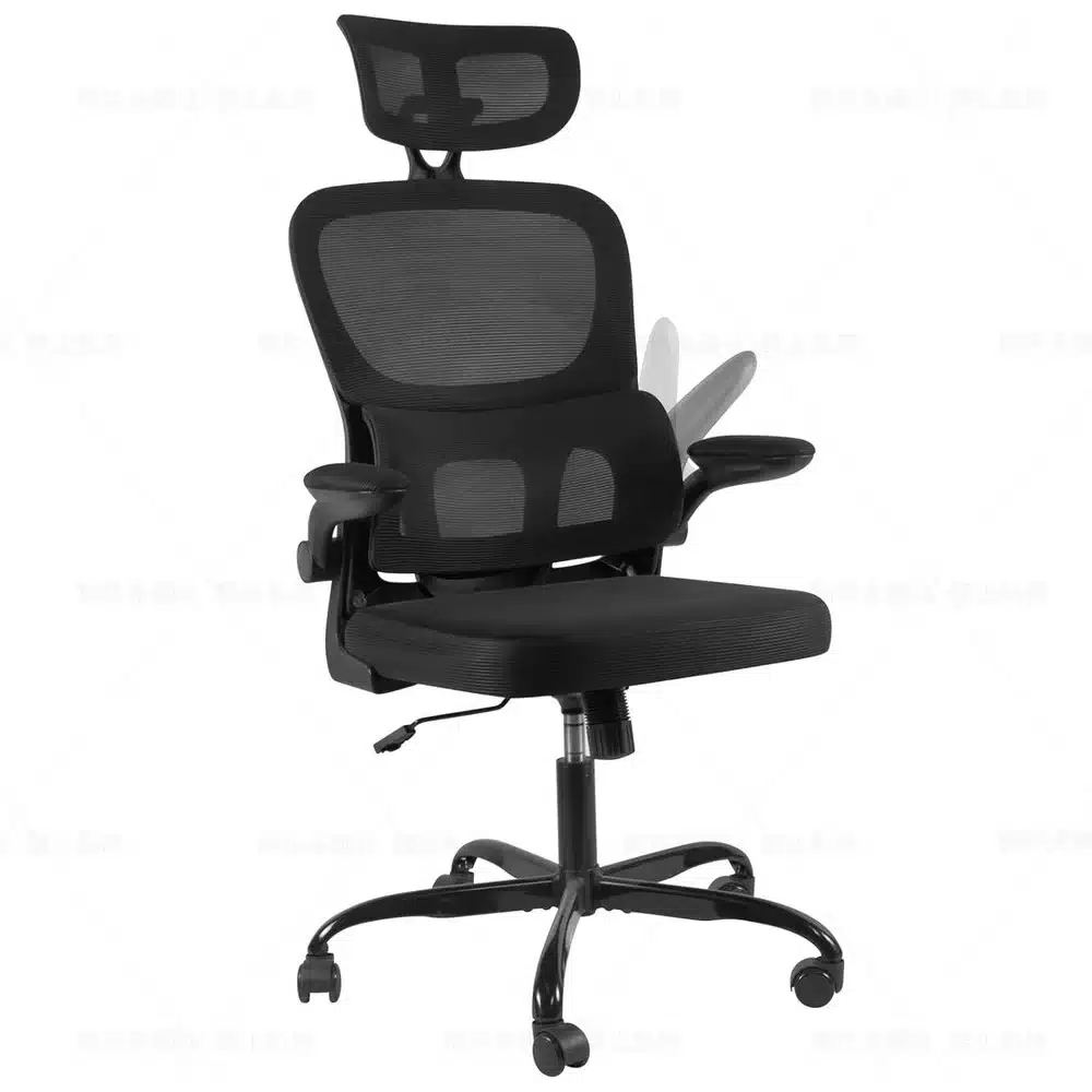 Ergonomska kancelarijska stolica Nuvora crna – prikaz iz ugla