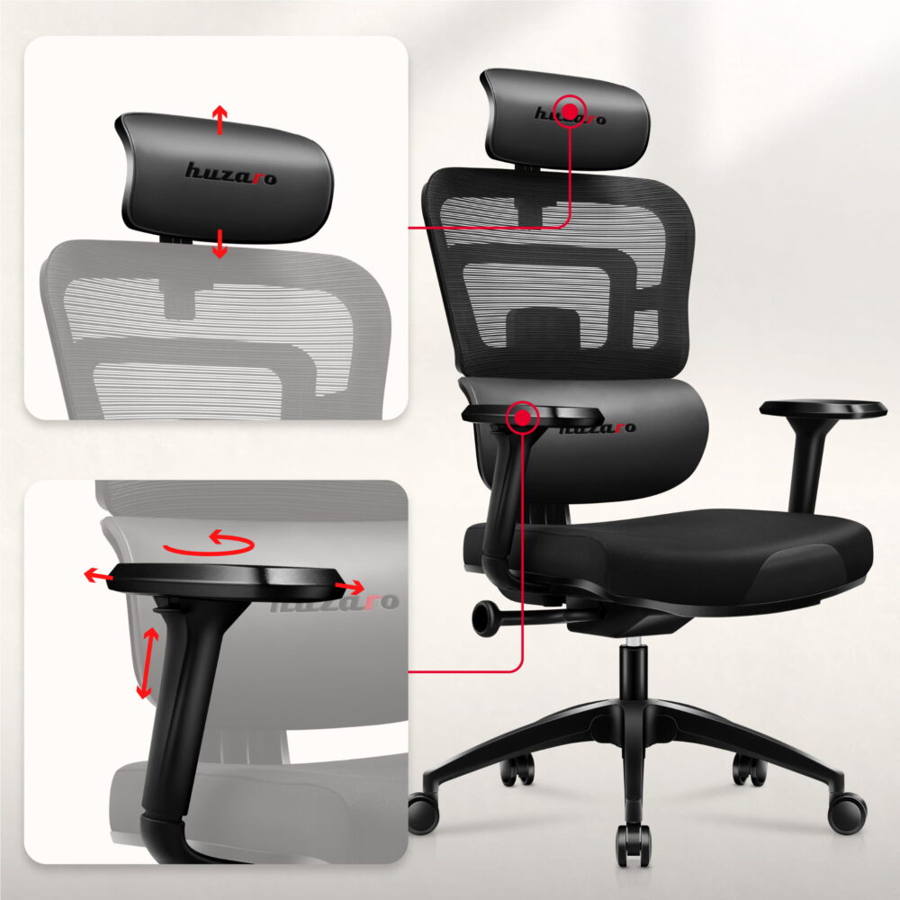 Huzaro Combat 7.0 crna – podesivi 4D nasloni za ruke