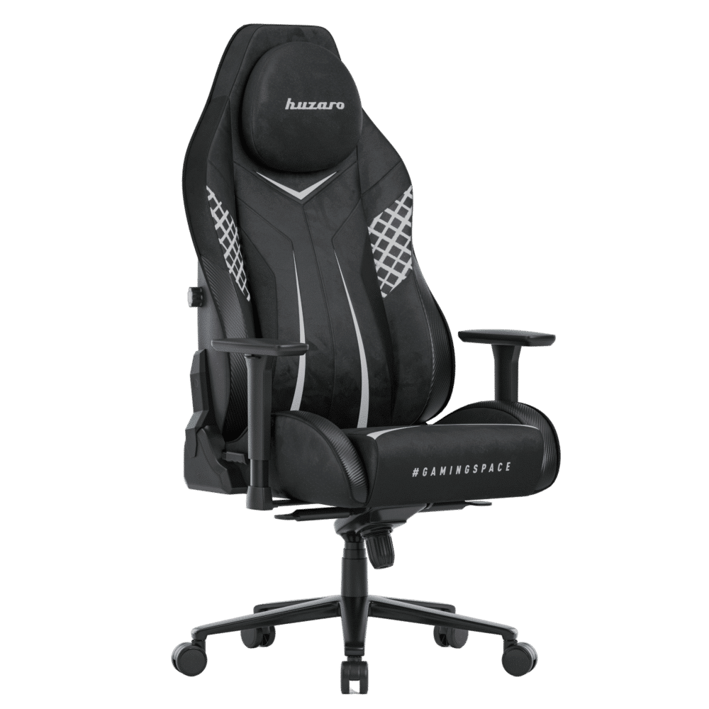 Gejmerska stolica Huzaro Force 8.3 Carbon Black – hero na prozirnoj pozadini