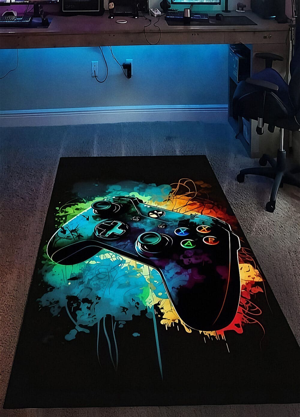 Gejmerski tepih sa motivom gaming kontrolera 120x180 cm