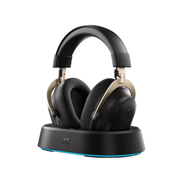 Gaming Bežične gaming slušalice MCHOSE V9 Turbo 60mm/Tri-mode/2000mAh/Black gold + Charging Dock RGB