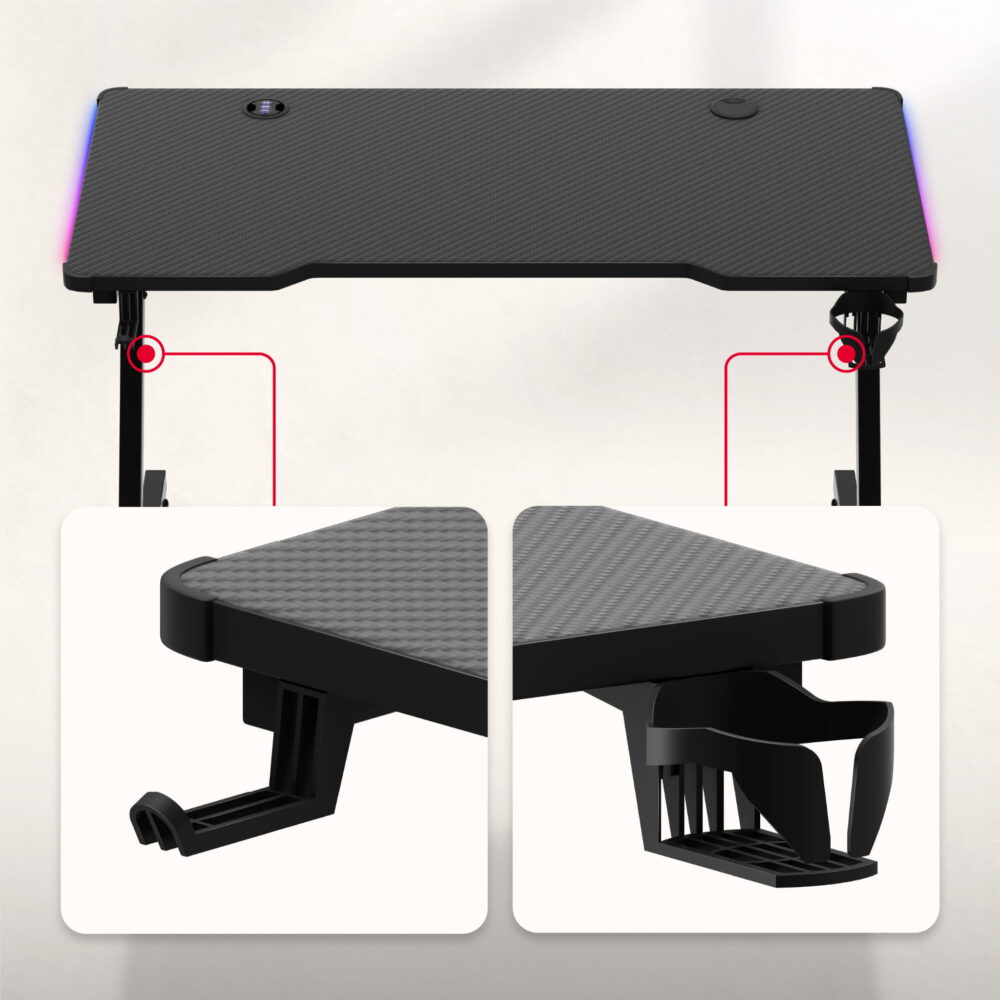 Držač za slušalice i sklopivi držač za piće na stolu Huzaro Hero 2.5 RGB