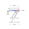 Bočne dimenzije stola Huzaro Hero 2.5 White RGB – dubina 60 cm, debljina ploče 1,8 cm