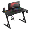 Gejmerski sto Huzaro Hero 2.4 RGB Black sa RGB trakom preko blata, monitorom i gejmerskom opremom